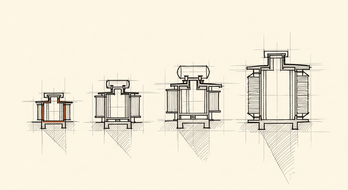 Sketch of transformer architecture evolution from 2017 to present