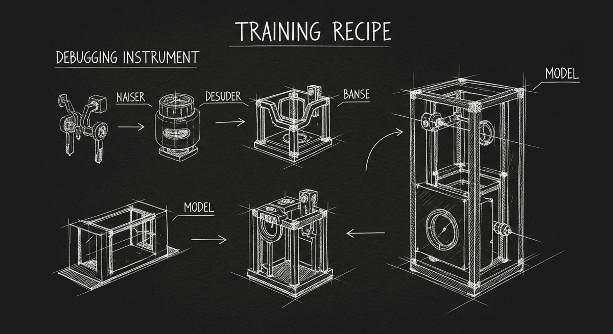 Sketch of neural network training recipe as engineering blueprint