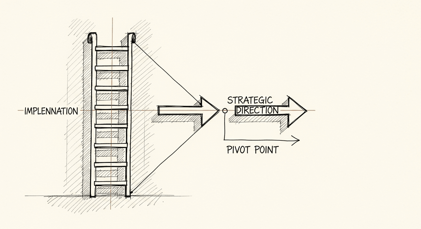 Sketch of transition from implementation work to strategic consulting