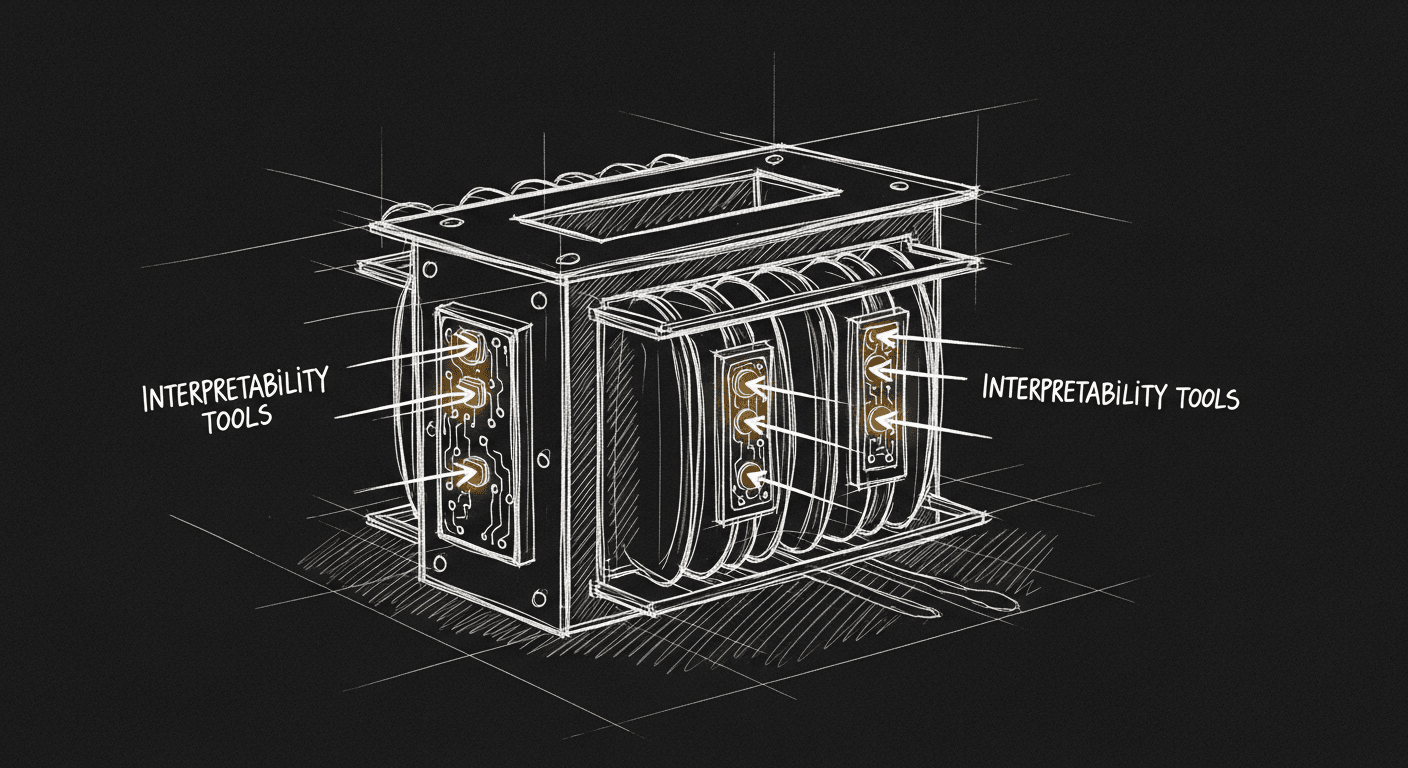 Sketch of mechanistic interpretability tools illuminating neural network circuits