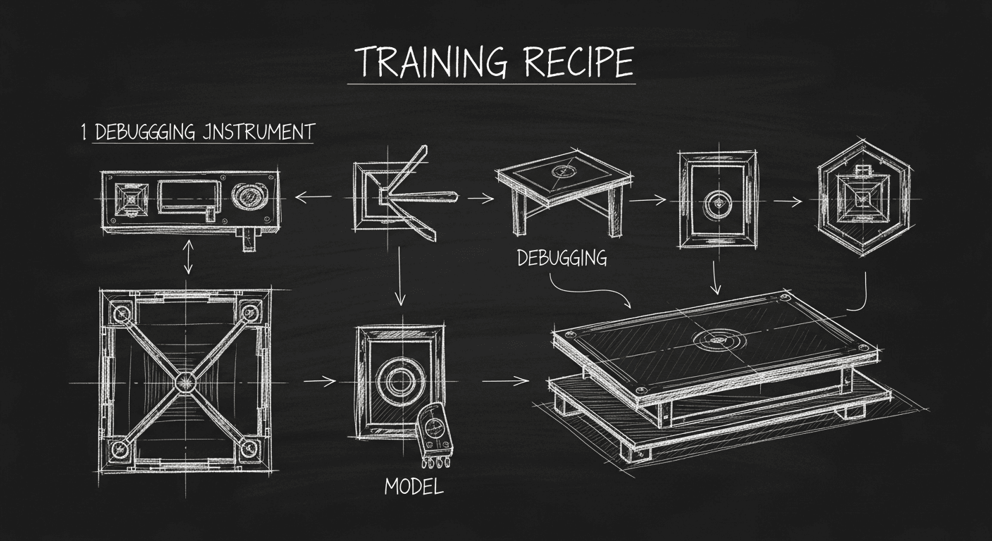 Sketch of neural network training recipe as engineering blueprint