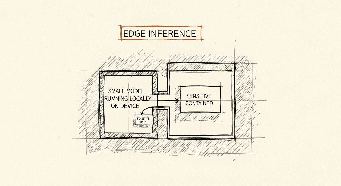Sketch of small model running on-device keeping PHI data local