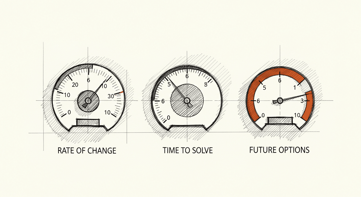 Sketch of three career growth metrics on an engineer dashboard