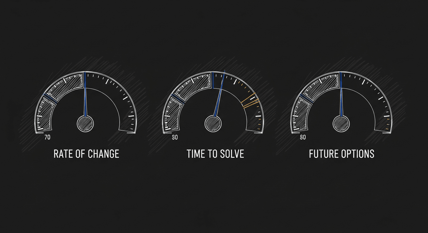 Sketch of three career growth metrics on an engineer dashboard