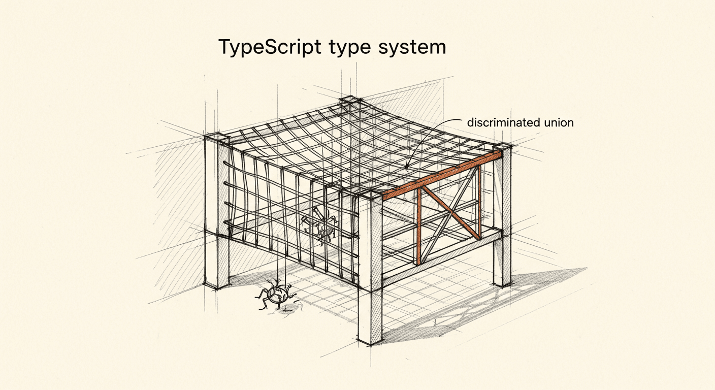 Sketch of TypeScript type system as safety net catching a runtime bug