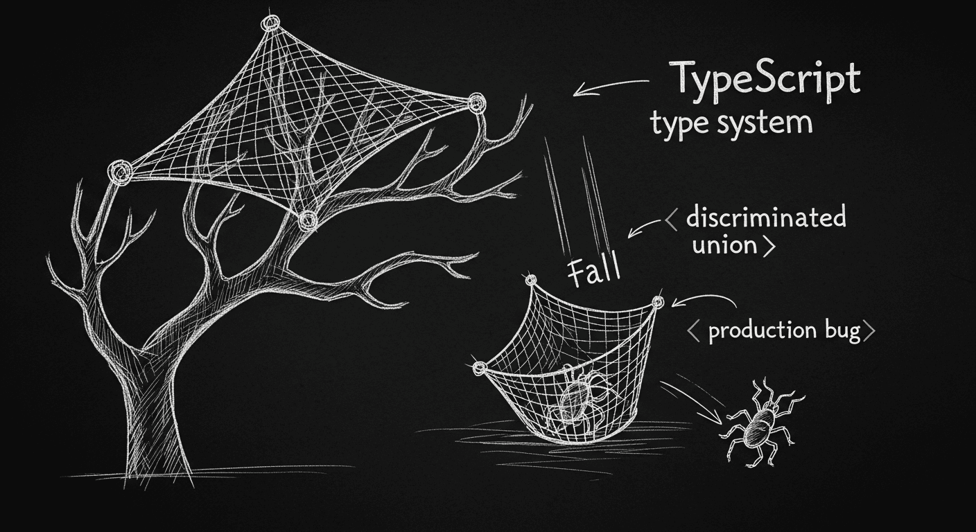 Sketch of TypeScript type system as safety net catching a runtime bug